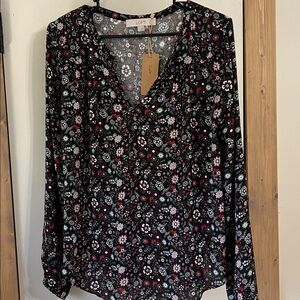Loft Floral Blouse Long Sleeve Small